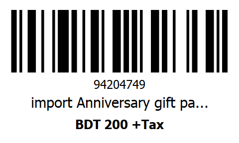 Barcode Tax Text settings
