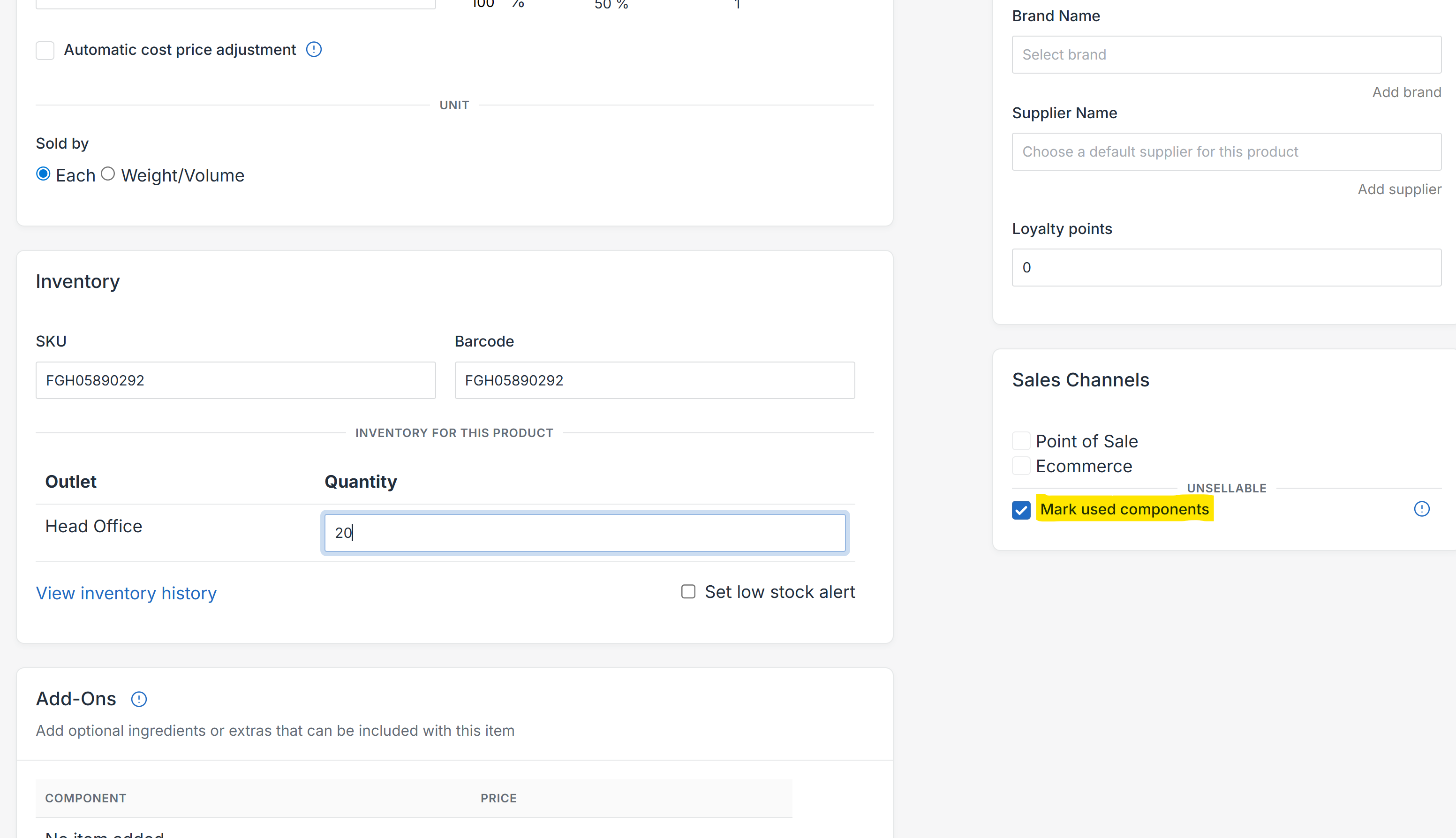 How to create a component in Nexchar POS