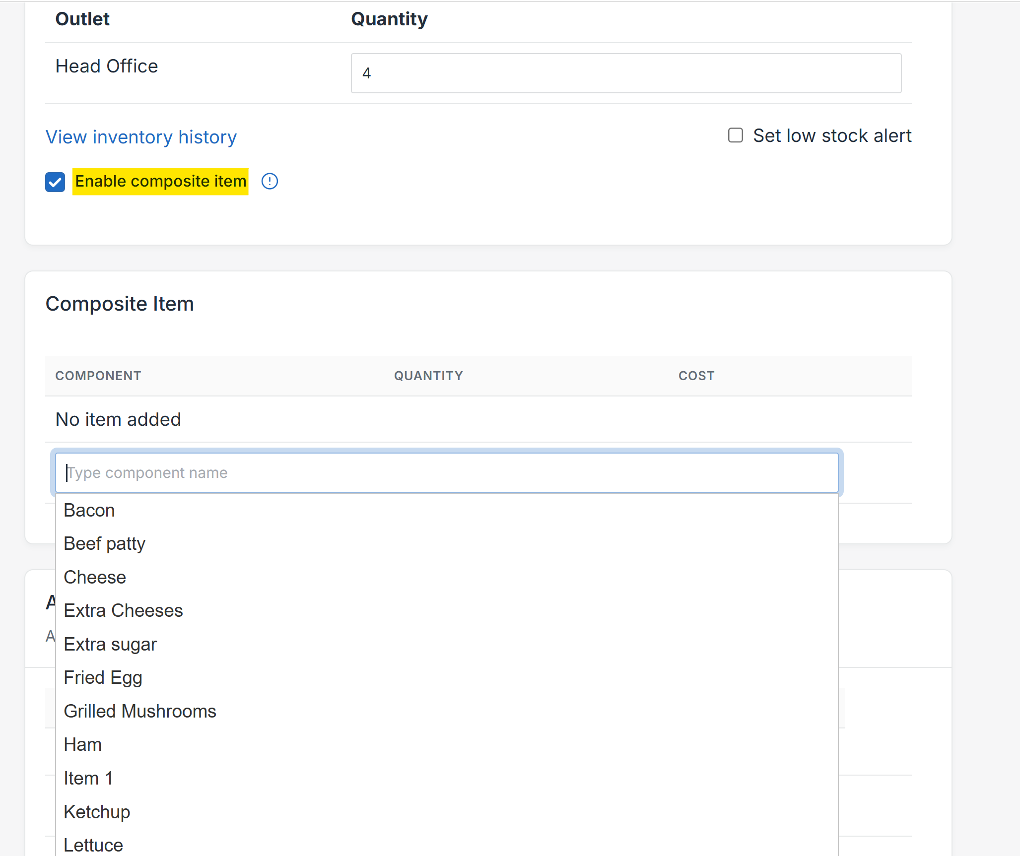 How to enable Composite item