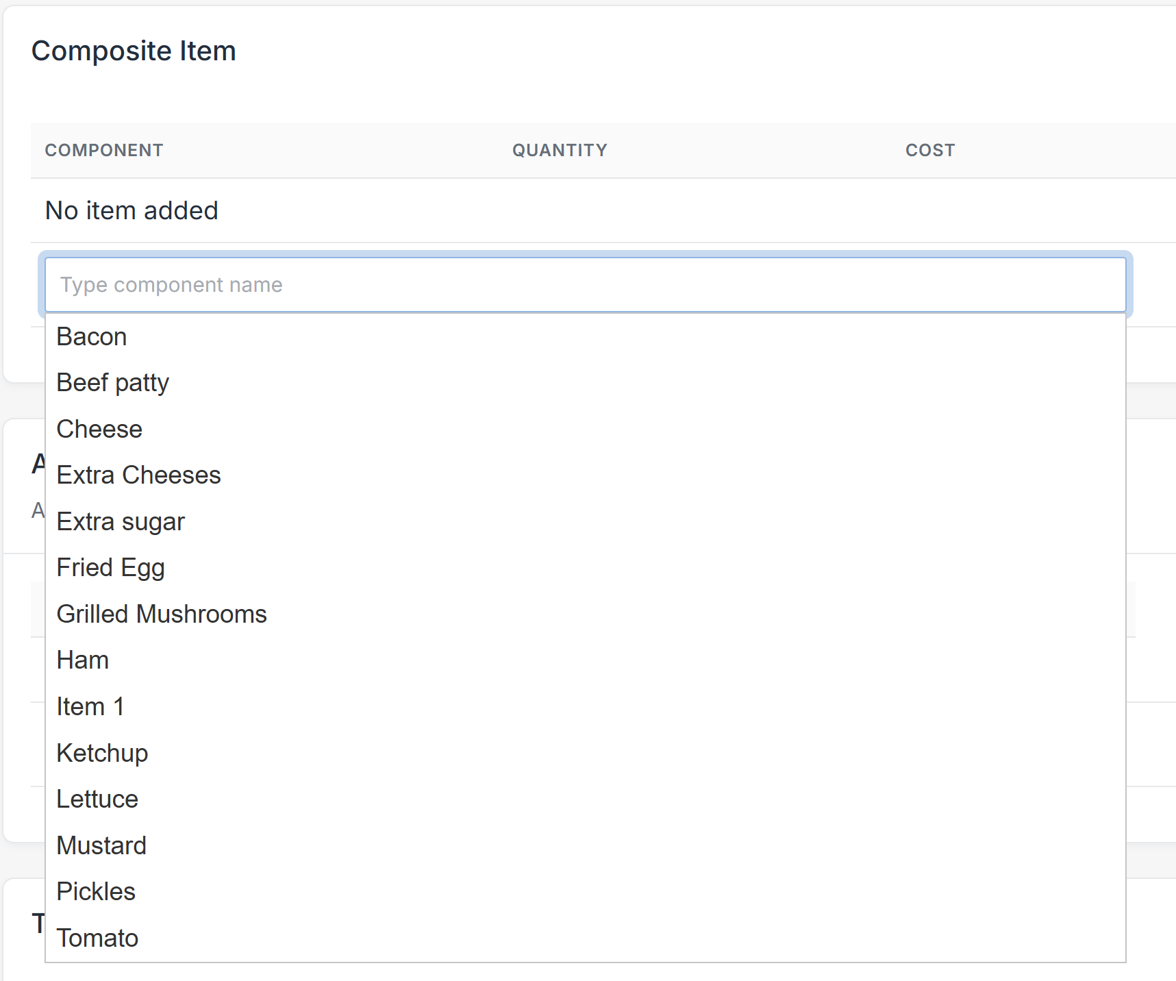 Search components