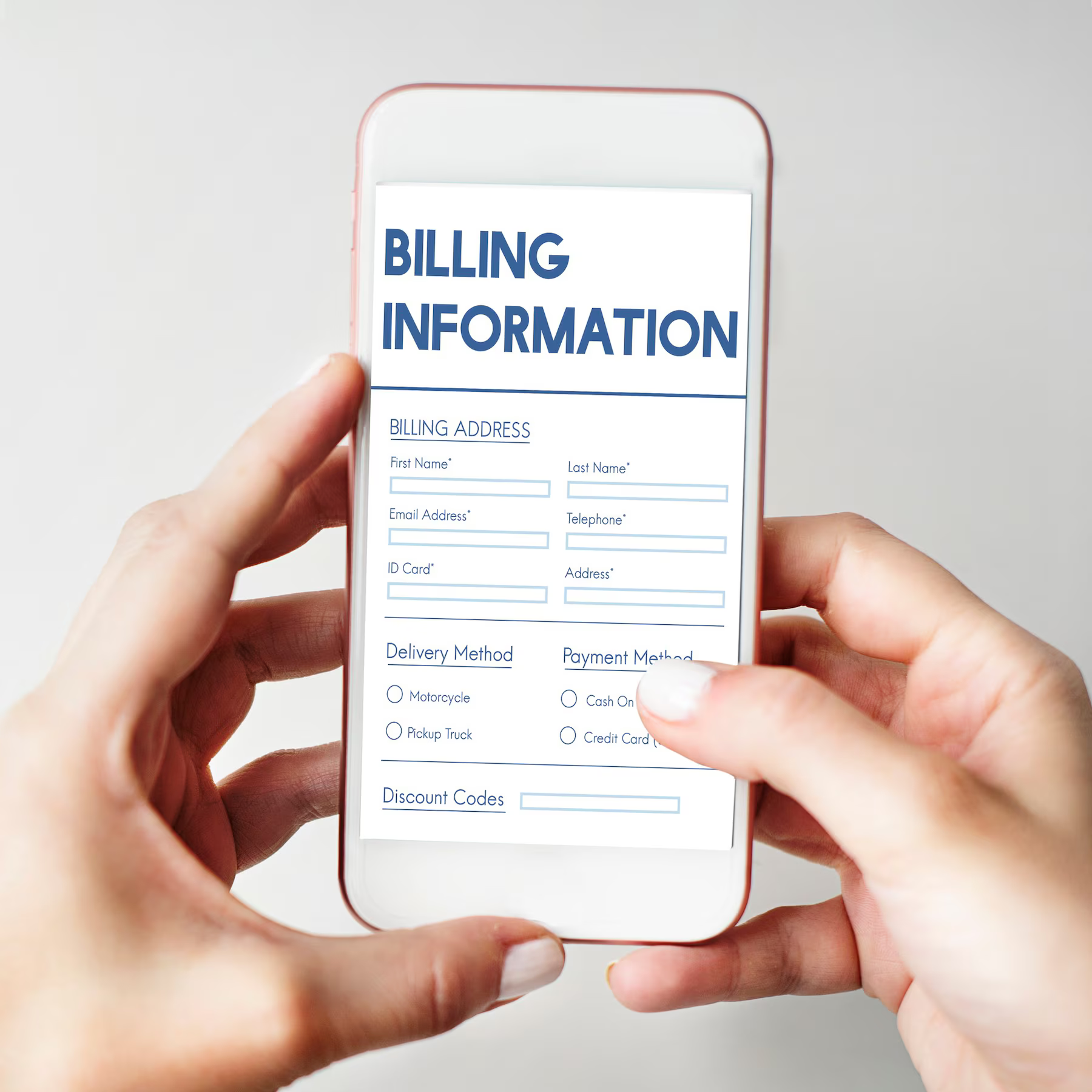 Invoice on smartphone app